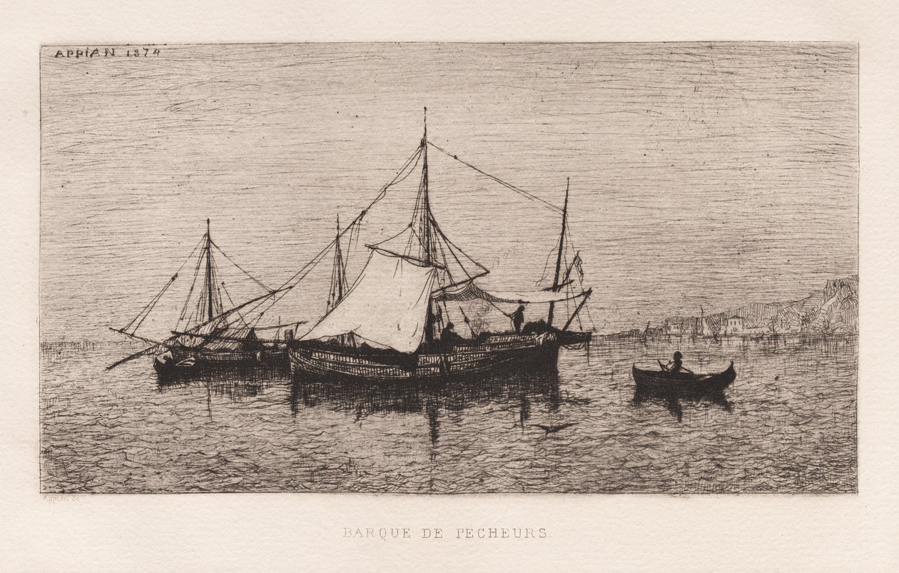 Barco de pesca/barco costero (costa italiana) de Adolphe Appian