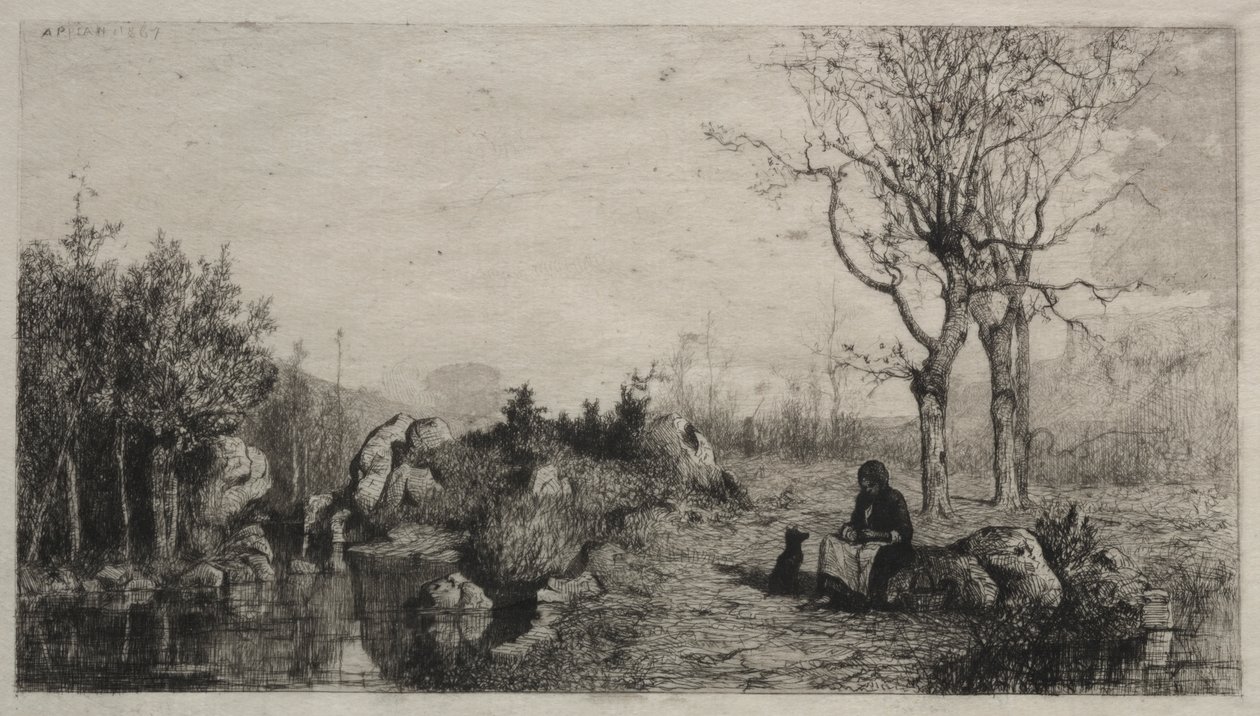Orilla de un arroyo en Rossillon de Adolphe Appian