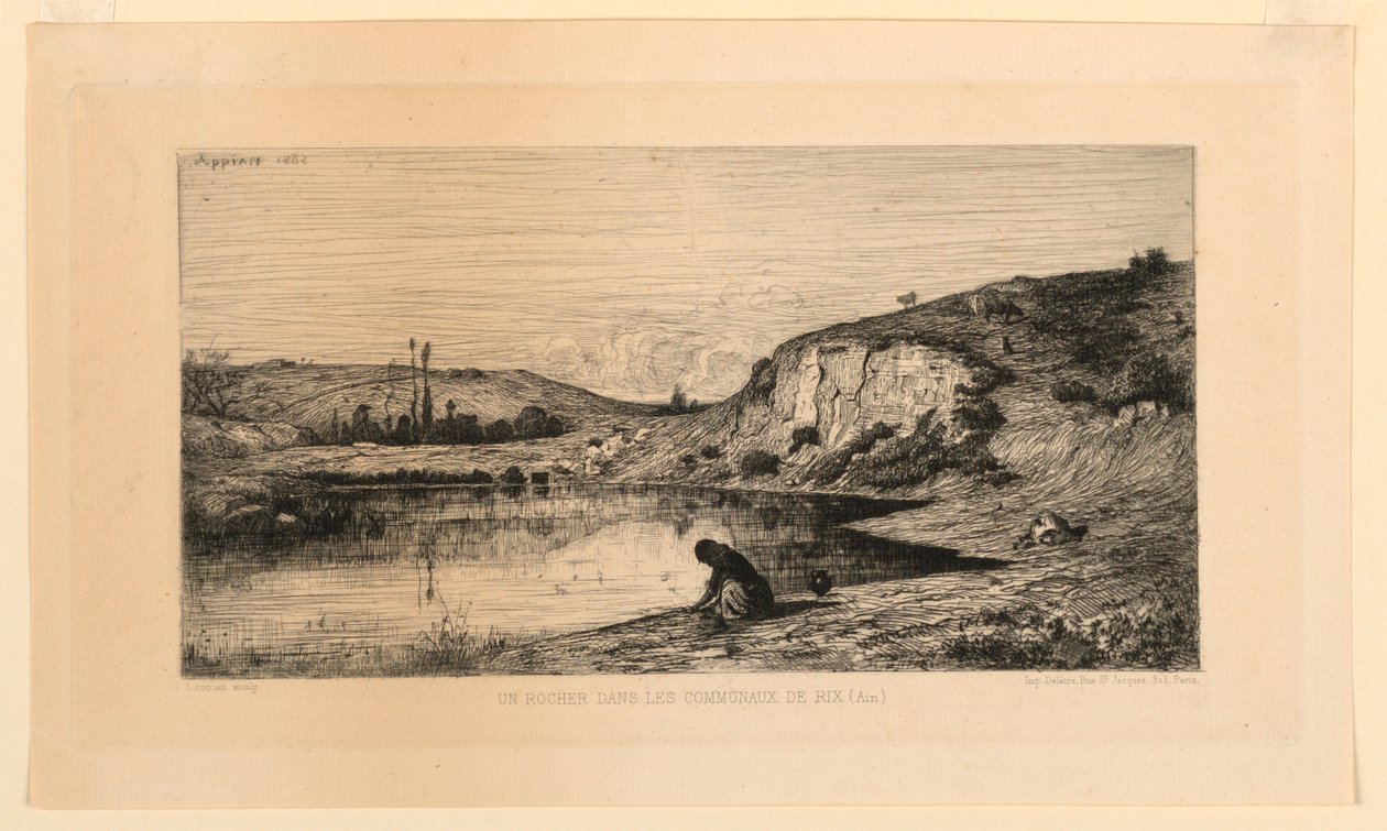 Un rocher dans les Communaux de Rix (Ain) de Adolphe Appian
