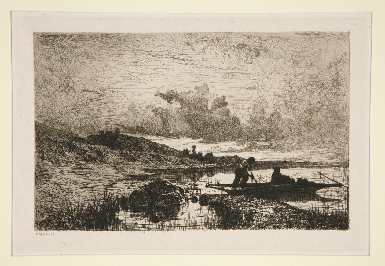 Una tarde, orillas del Ródano en Rix de Adolphe Appian