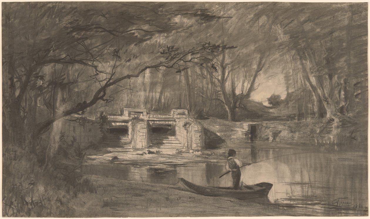 Estanque Boscoso junto a la Antigua Compuerta de Levaux cerca de Vienne de Adolphe Appian