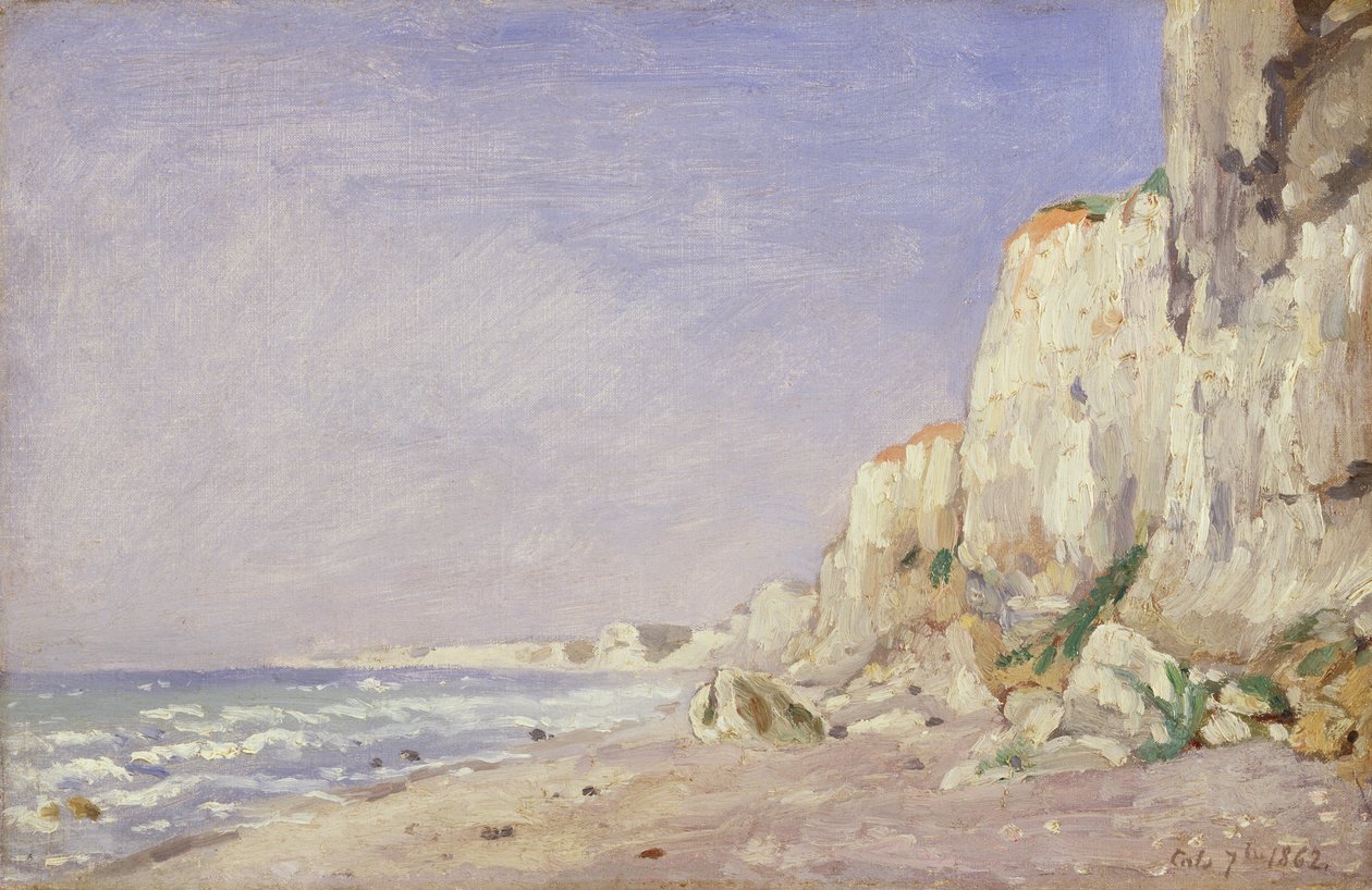 Acantilados cerca de Dieppe, 1862 de Adolphe Felix Cals