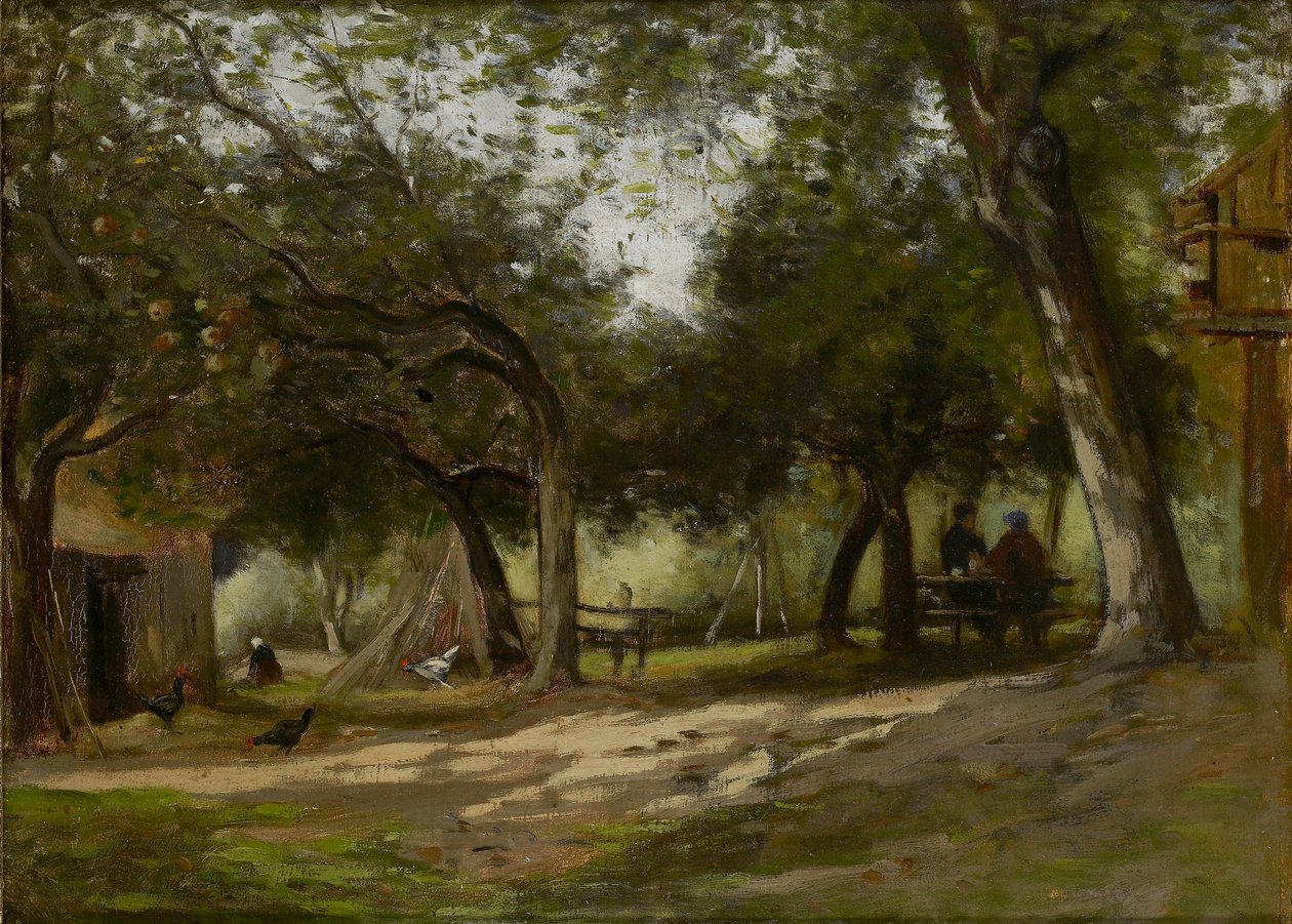 Paisaje con un corral, 1830-1880 de Adolphe Felix Cals
