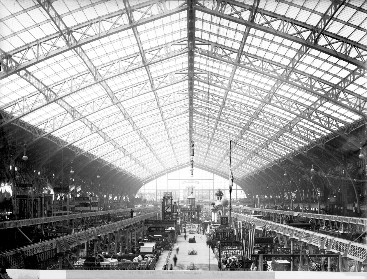 Sala de Máquinas, Exposición Universal, París, 1889 de Adolphe Giraudon