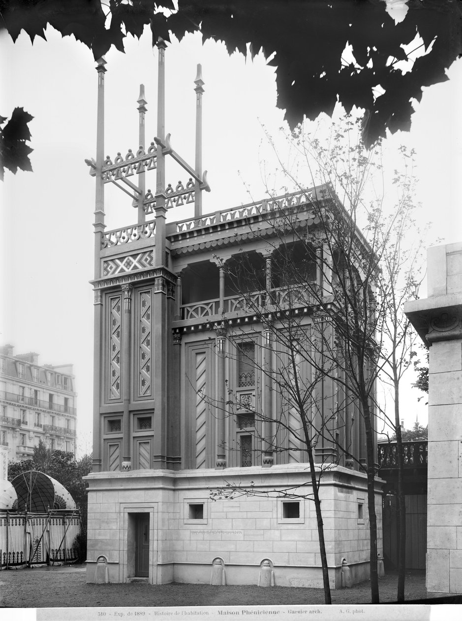 Casa Fenicia, Exposición Universal, París, 1889 de Adolphe Giraudon