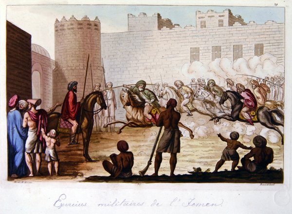 Ejercicios militares en Yemen de Adolphe Joseph Thomas Monticelli