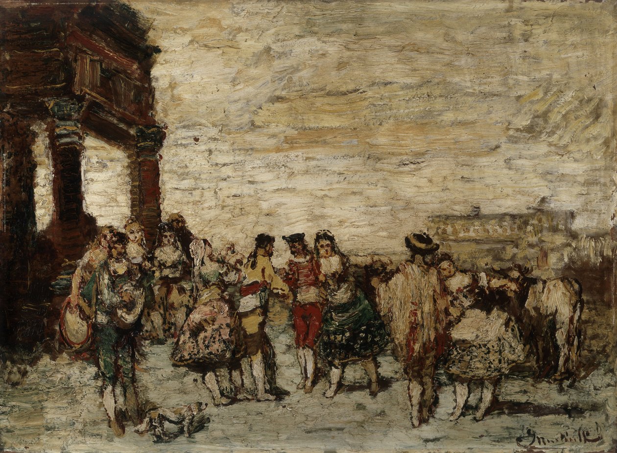 Fiesta en España Pintura de Adolphe Monticelli (1824-1886) Dim 36,5x48 cm Musee Grobet-Labadie de Adolphe Joseph Thomas Monticelli