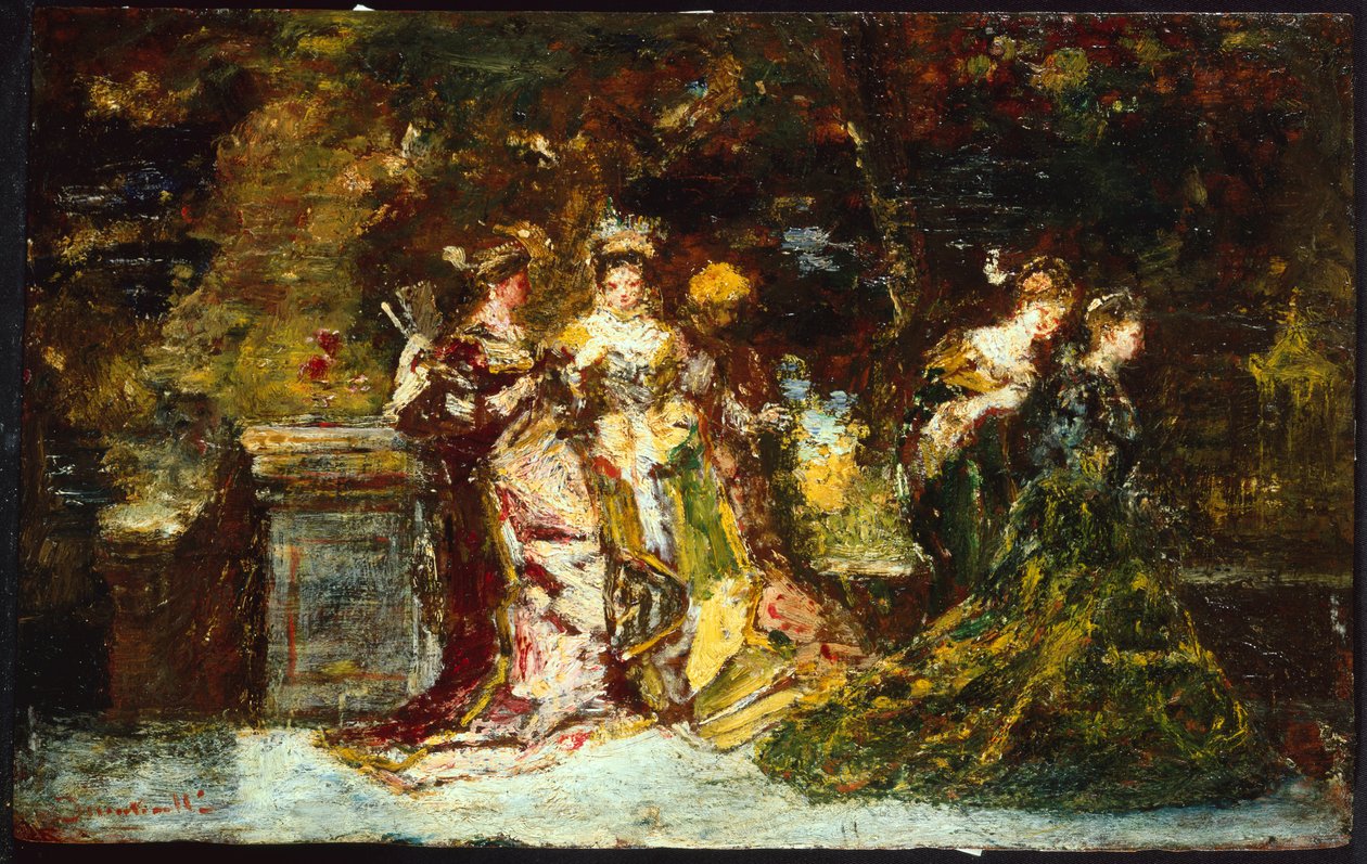 Mujeres en un parque, c.1858 de Adolphe Joseph Thomas Monticelli