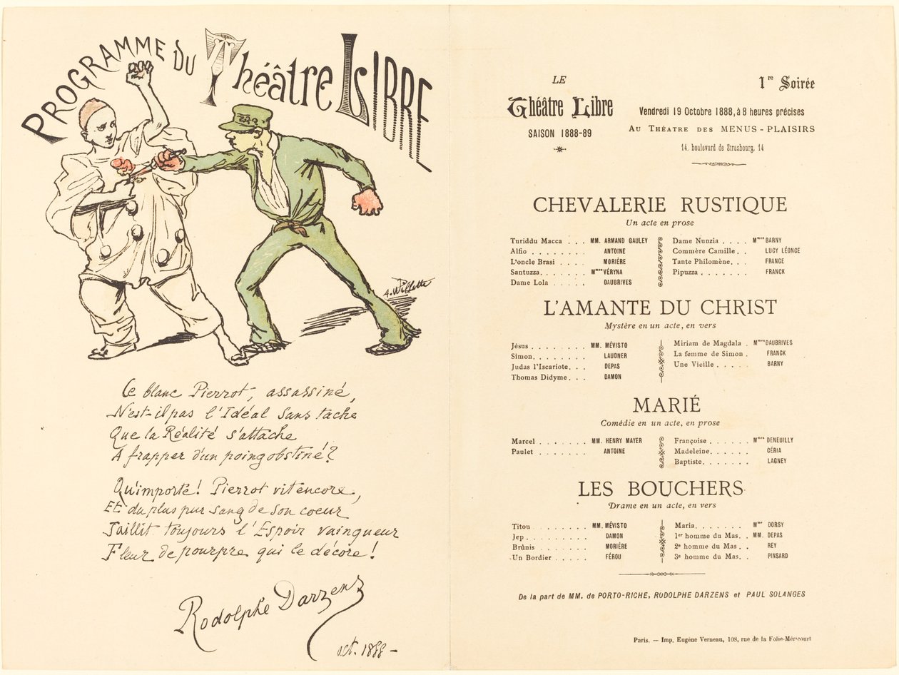 Caballería rústica; La amante de Cristo; Casado; Los carniceros de Adolphe Leon Willette