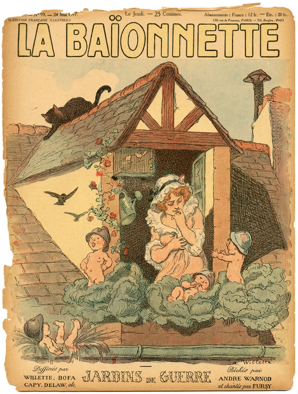 Portada de "La Baionnette", Satírico en Colores de Adolphe Leon Willette