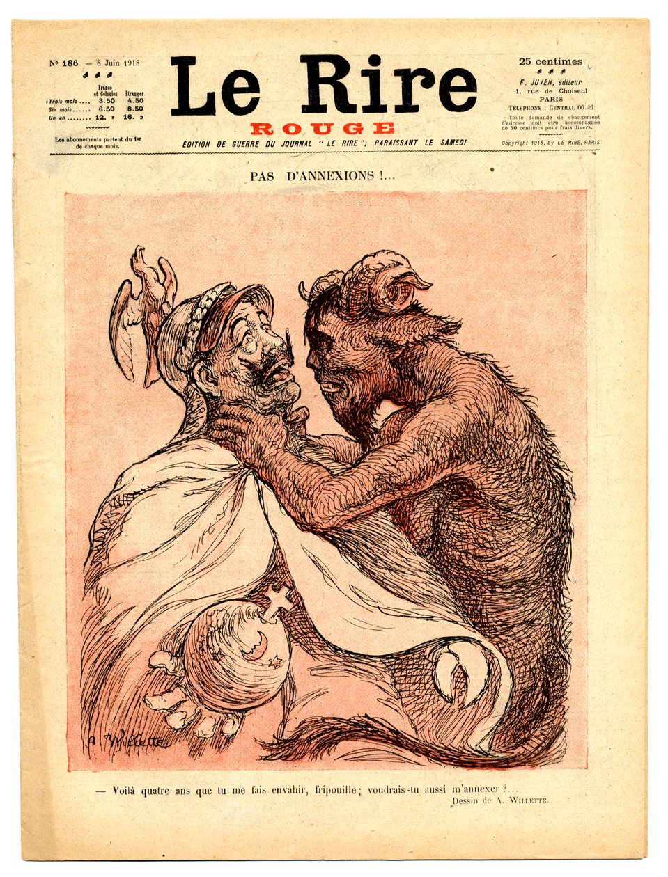 Portada de La Risa Roja, Satírico en Colores de Adolphe Leon Willette