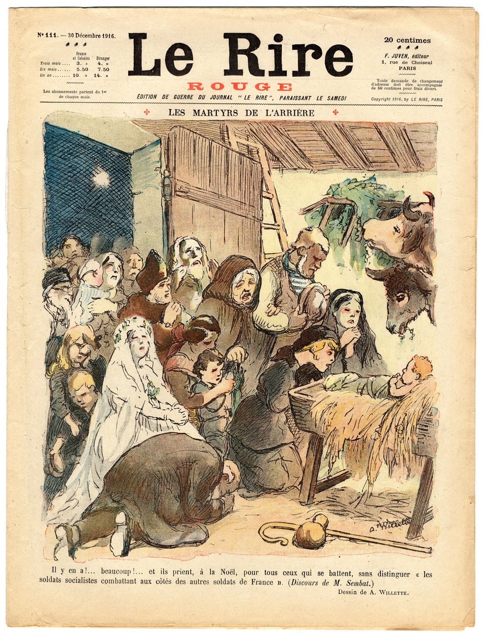 Portada de "The Red Laughter", Satírico en Colores de Adolphe Leon Willette