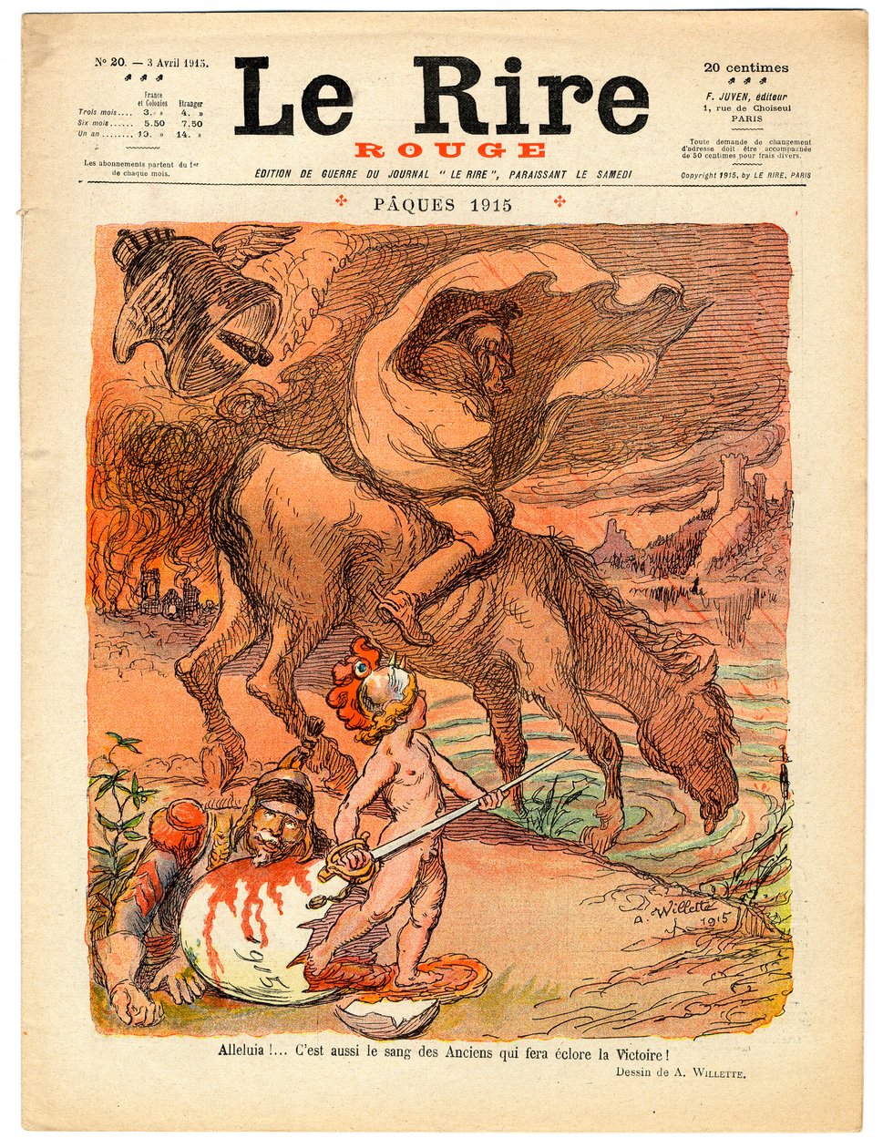 Portada de "La Risa Roja", Satírico en Colores de Adolphe Leon Willette
