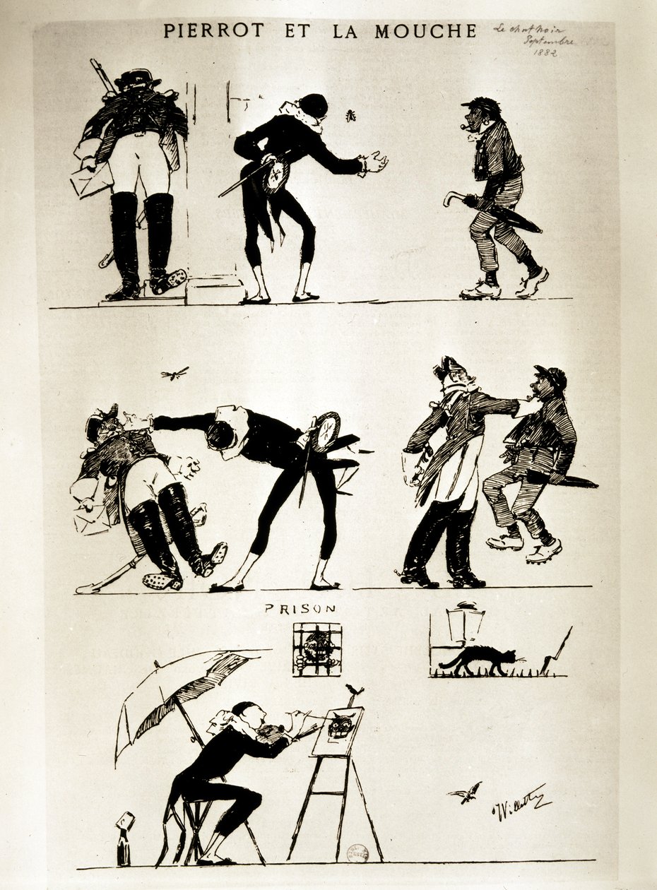 Pierrot y La Mouche de Adolphe Leon Willette