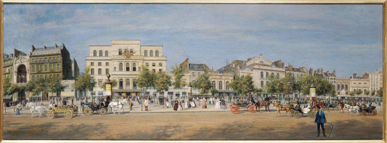 Vue générale des théâtres du boulevard du Temple en 1862, en 1862 (óleo sobre lienzo) de Adolphe Martial Potemont
