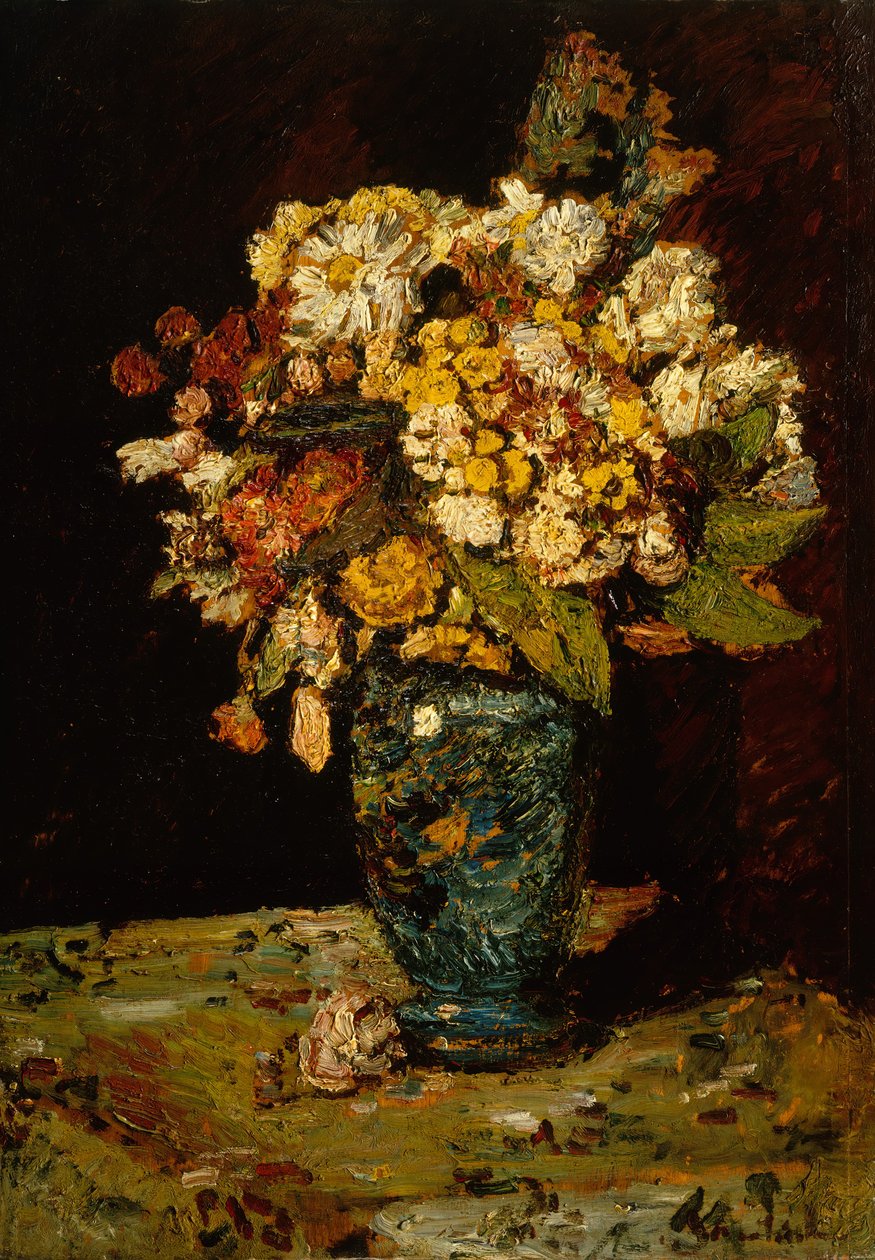 Flores en un Jarrón Azul, 1879-1883 de Adolphe Joseph Thomas Monticelli