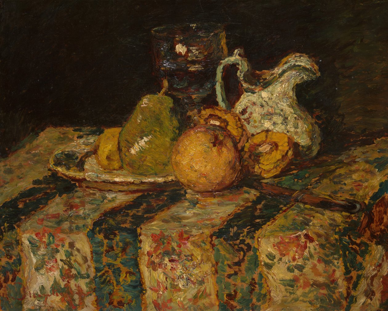 Naturaleza Muerta con Fruta y Jarra de Vino, 1874 de Adolphe Monticelli