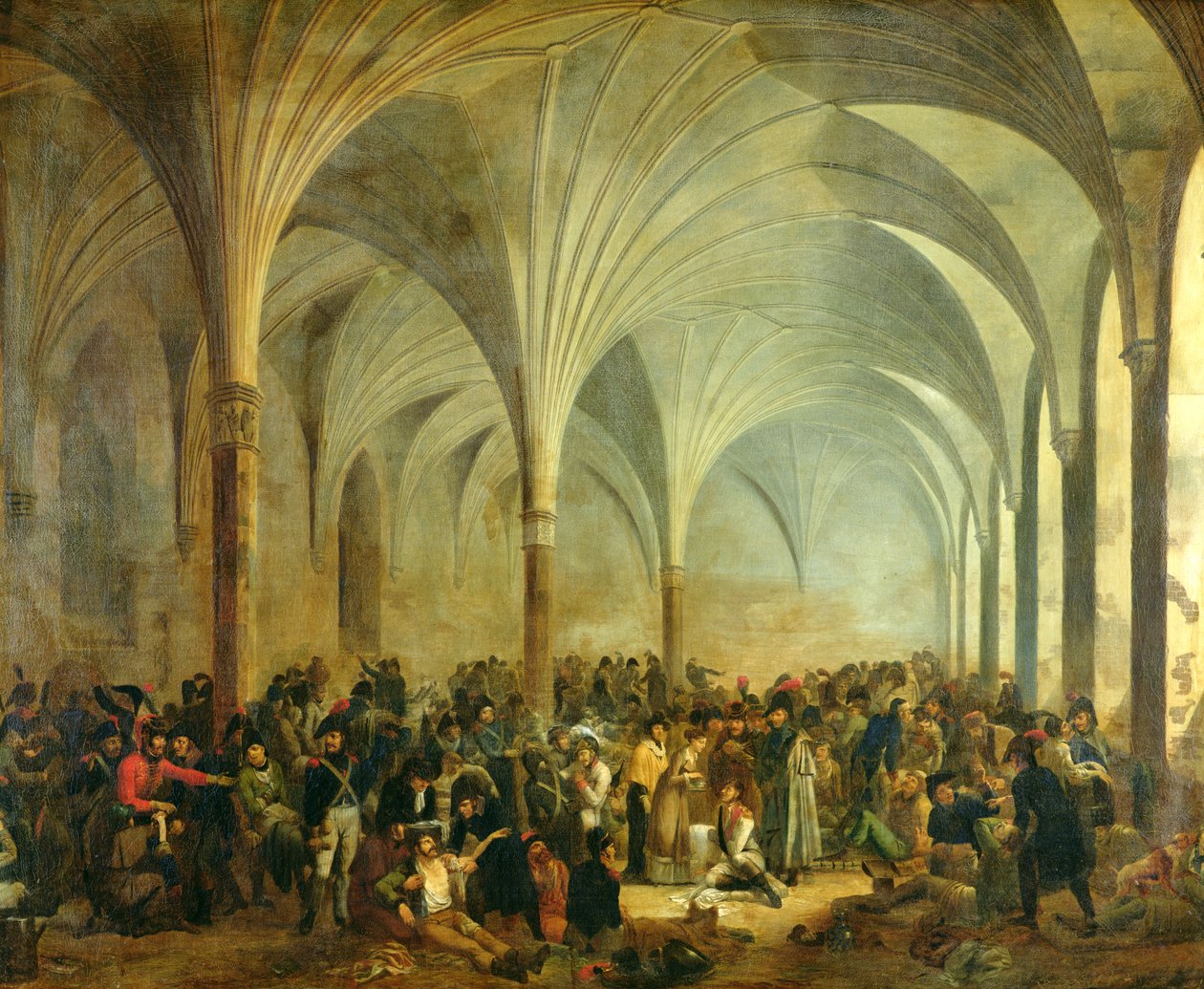 El Hospital Militar de los Franceses y Rusos en Marienburg en junio de 1807 de Adolphe Roehn
