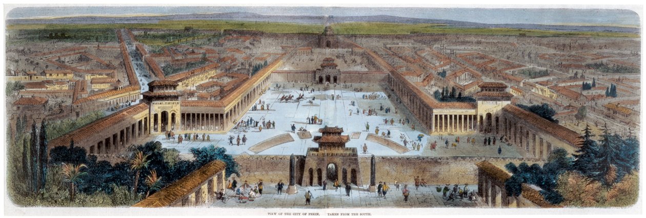 Vista de la ciudad de Pekín tomada desde el sur, China, mediados del siglo XIX de Adolphe Rouargue