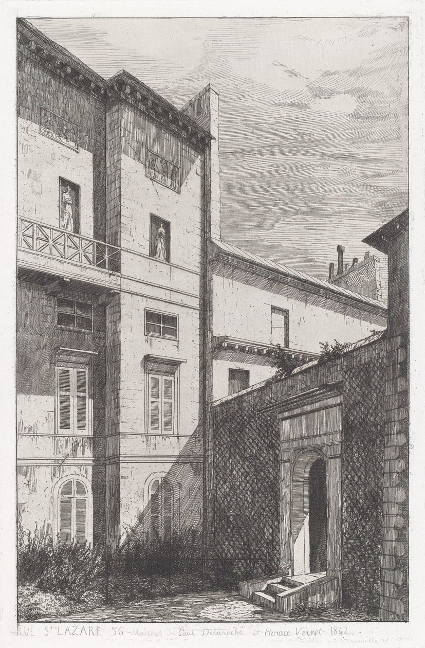 Rue St. Lazare 56, Casa de Paul Delaroche y Horace Vernet de Adolphe Théodore Jules Martial Potémont