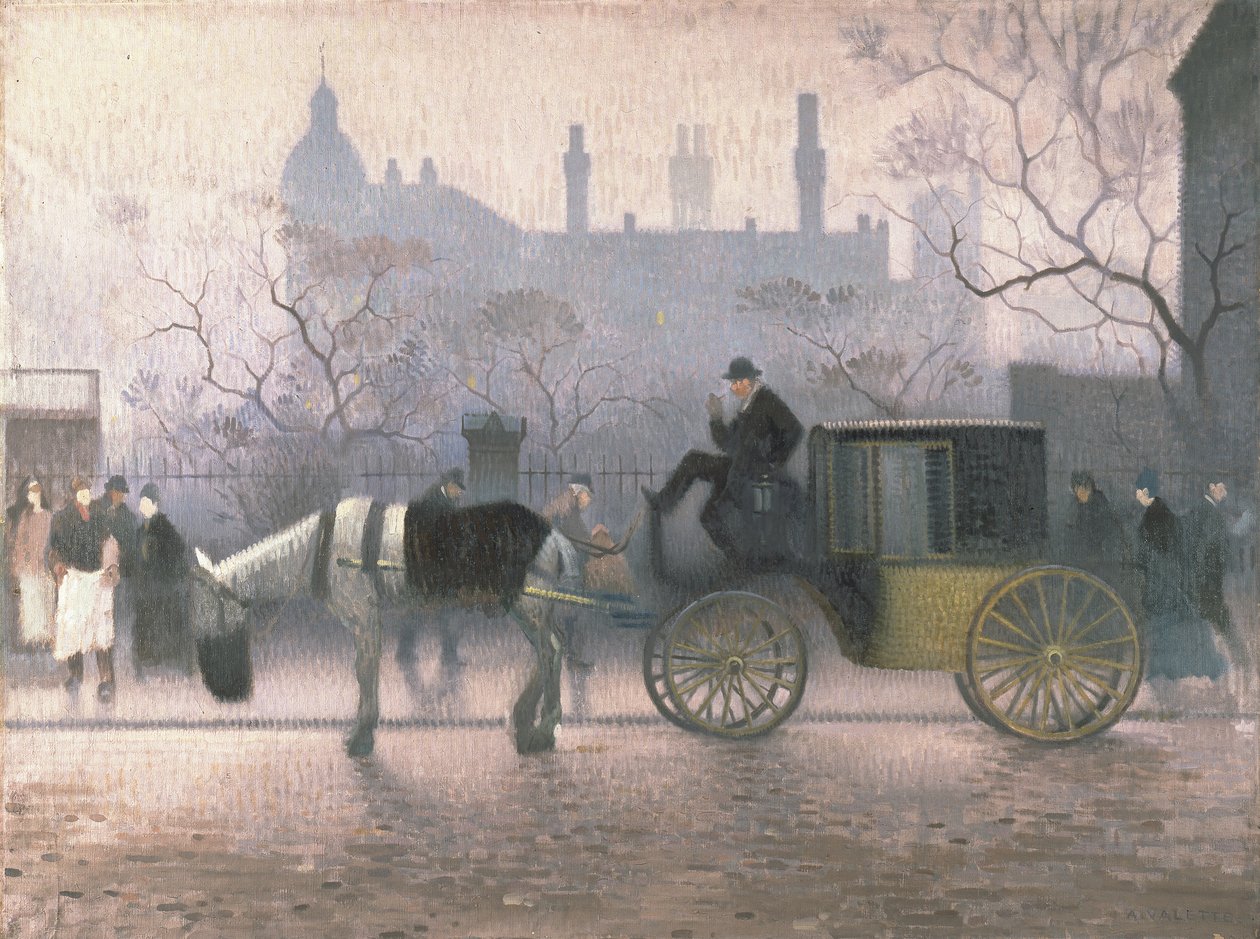 Old Cab en All Saints, Manchester de Adolphe Valette
