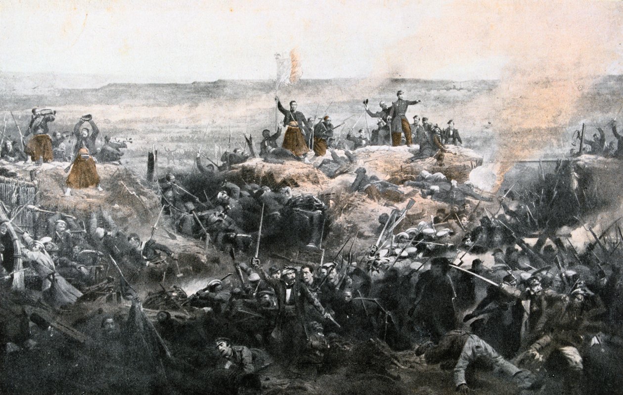 Toma de Malakoff por el ejército francés, 1855 de Adolphe Yvon