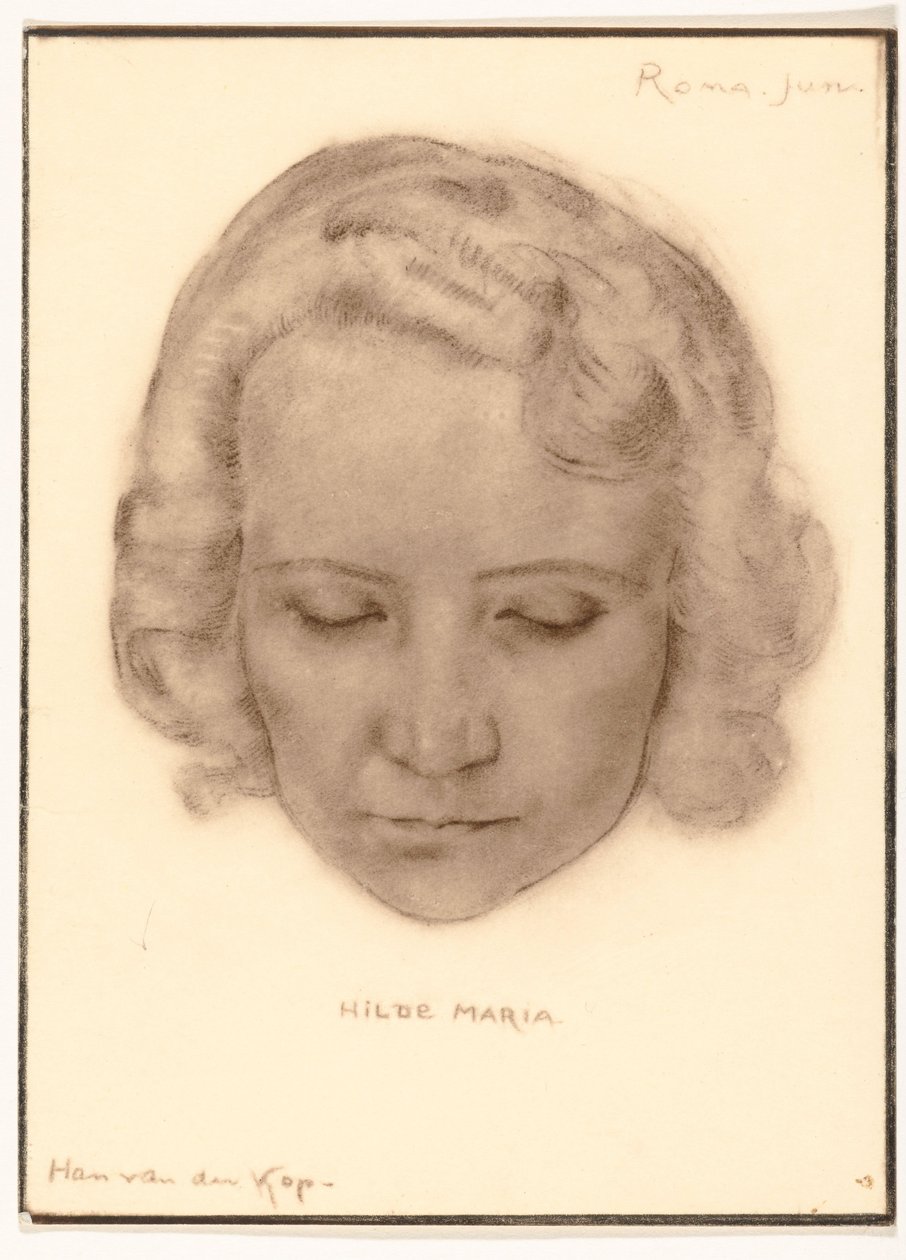 Reproducción fotográfica de un retrato de Hilde Maria por Han van der Kop de Adriaan Bijl (attributed to)