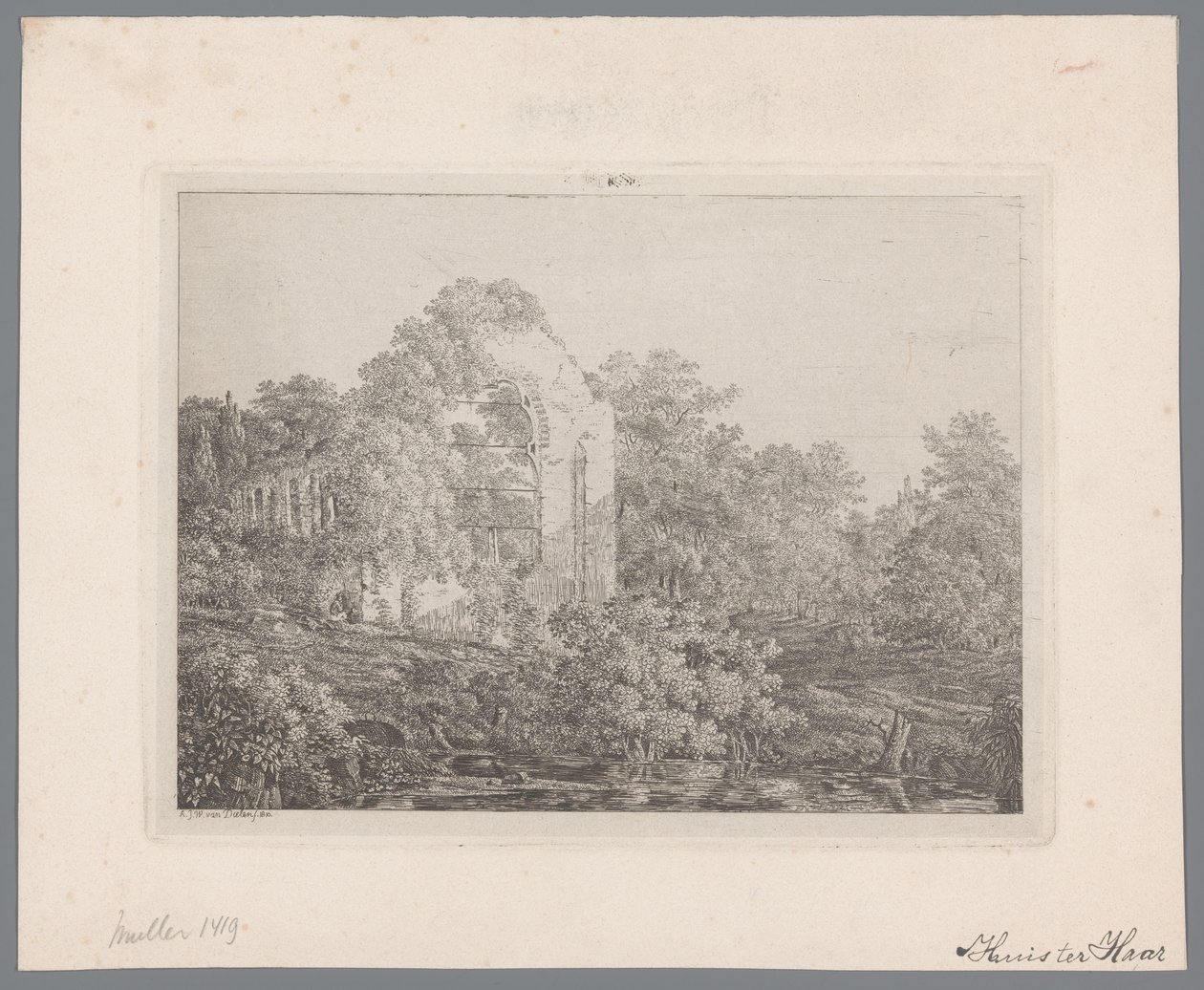 Vista de las ruinas del castillo de De Haar de Adriaan Jacob Willem van Dielen