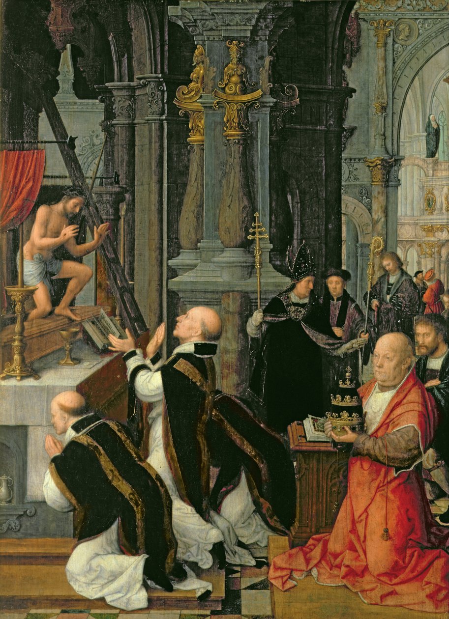 La misa de San Gregorio de Adriaen Isenbrandt or Isenbrant