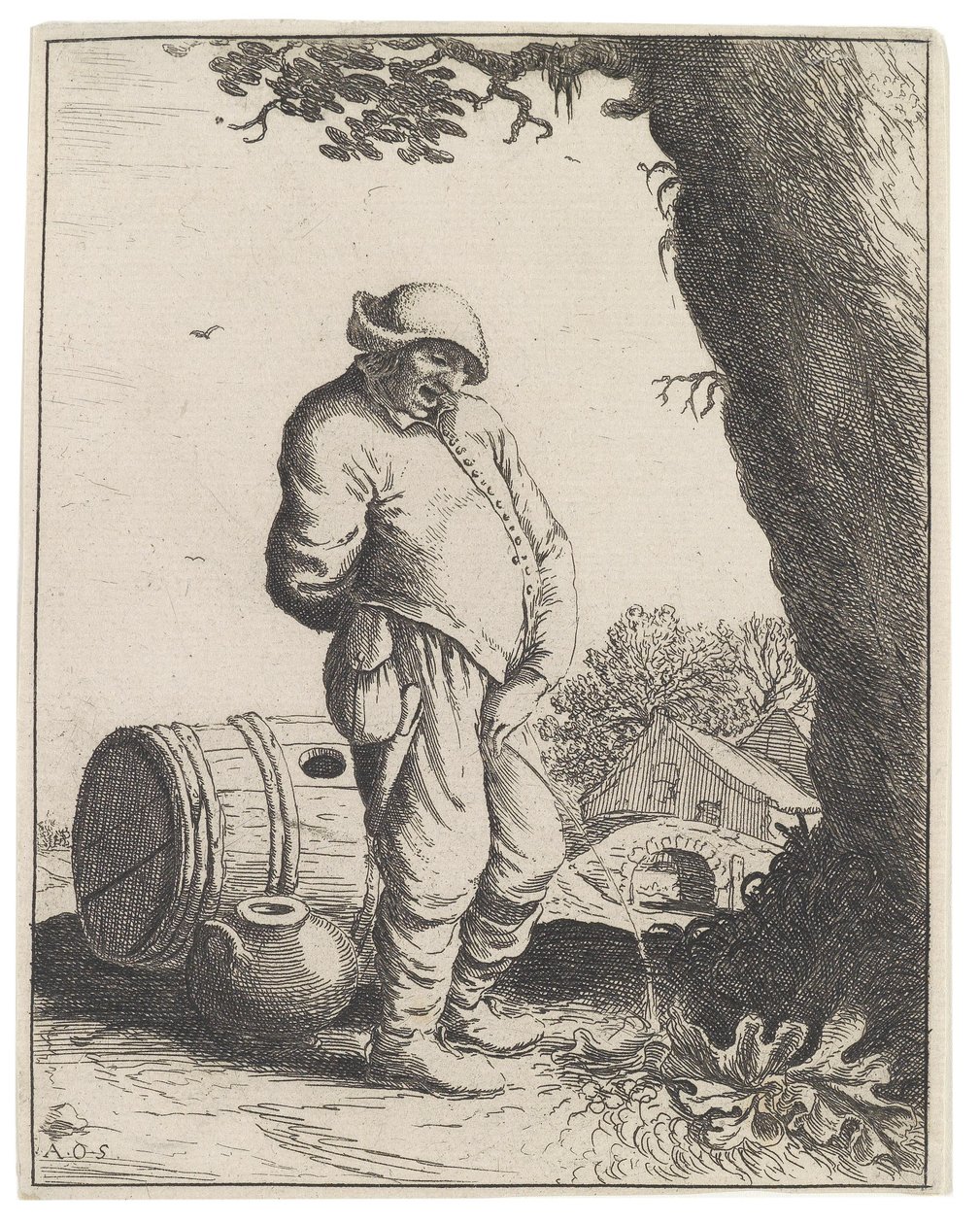 El campesino orinando de Adriaen Jansz. van Ostade