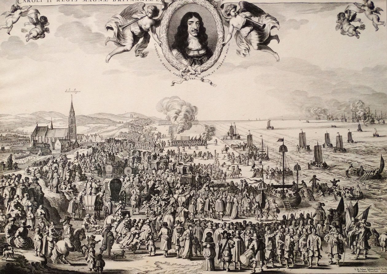 La partida de Carlos II de Scheveningen de Adriaen Pietersz van de Venne