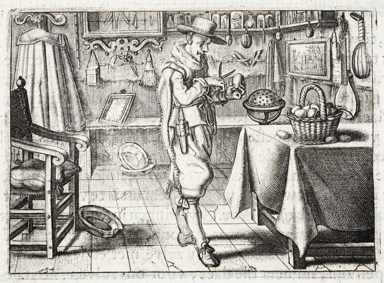 Lavando el maíz, ilustración de 