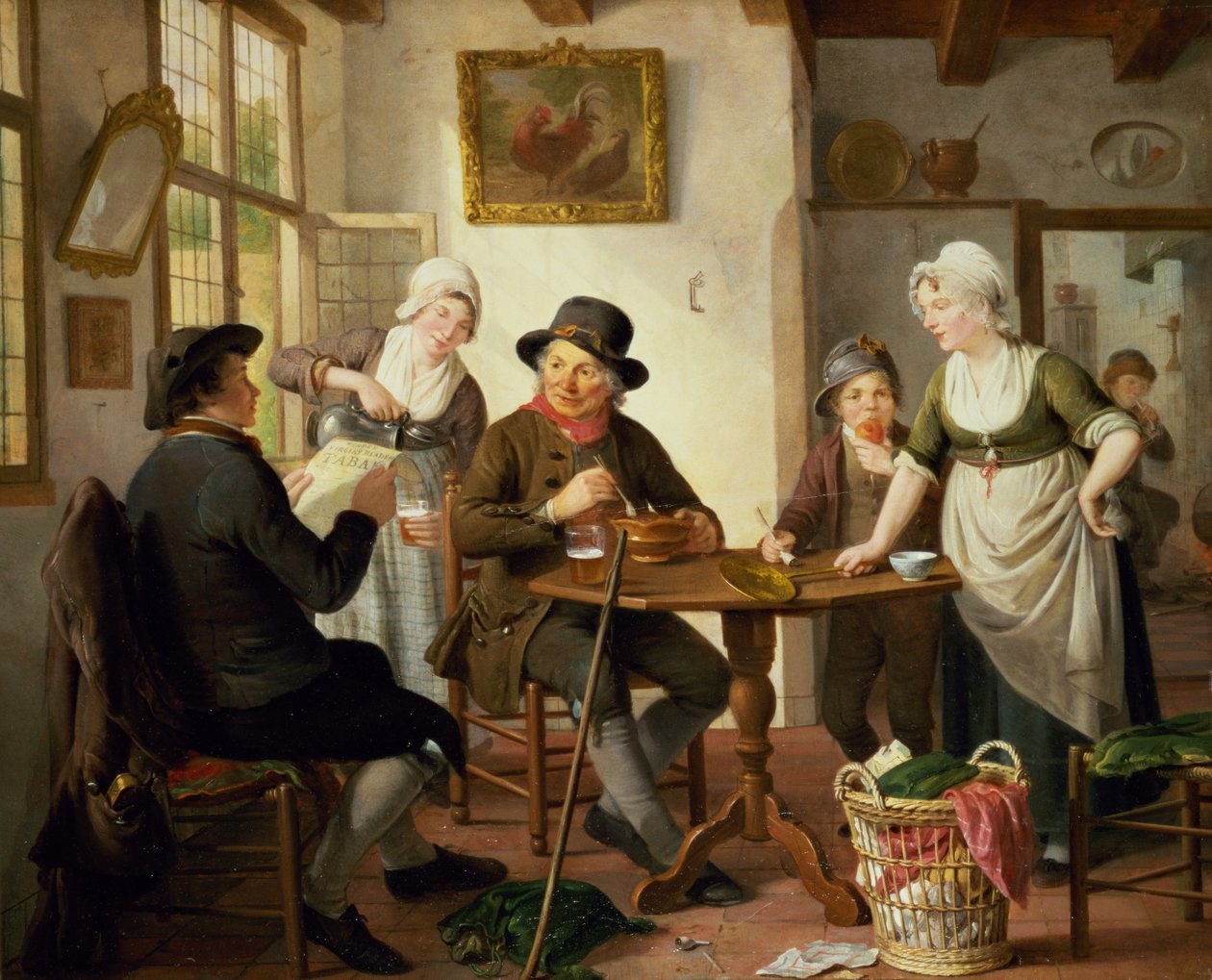Interior de una cabaña de Adriaan de Lelie