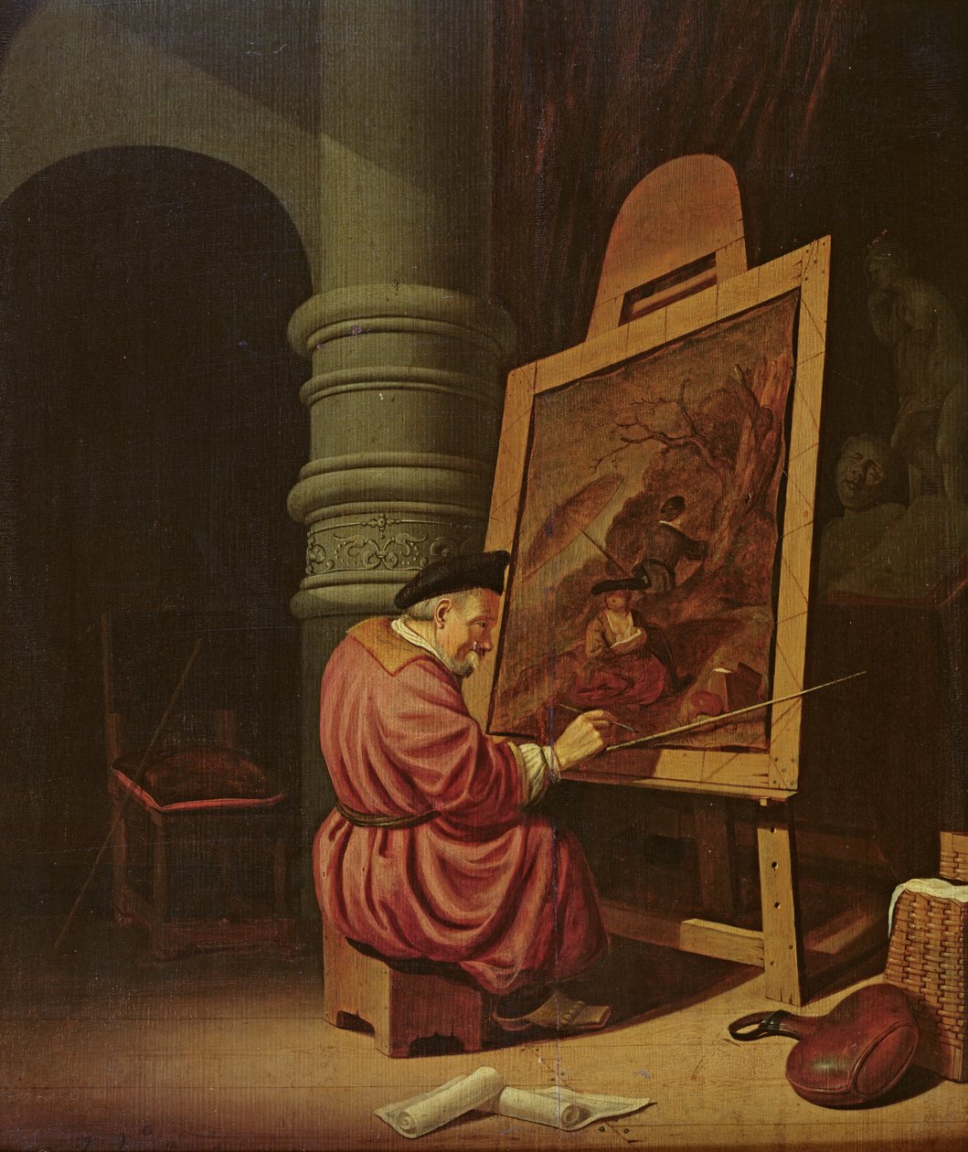 Interior de un estudio o, Un pintor en su estudio, 1649 de Adriaen van Gaesbeeck