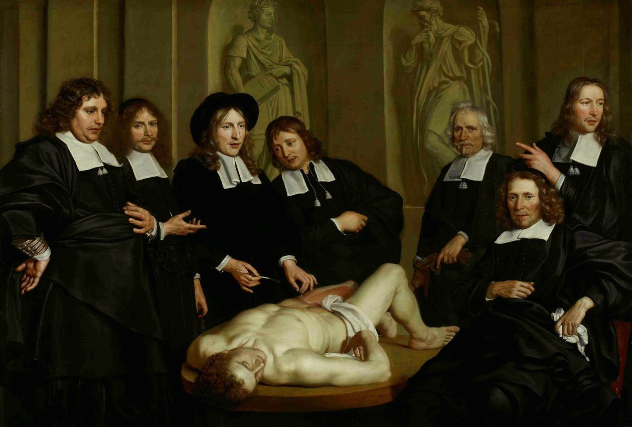 La Lección de Anatomía del Dr. Frederik Ruysch, 1670 de Adriaen Backer