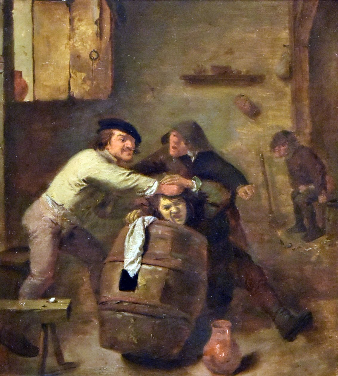 Adriaen Brouwer (ca.1605-before1feb1638) Dos campesinos combatientes MOU Oudenaarde 13-12-2018 de Adriaen Brouwer
