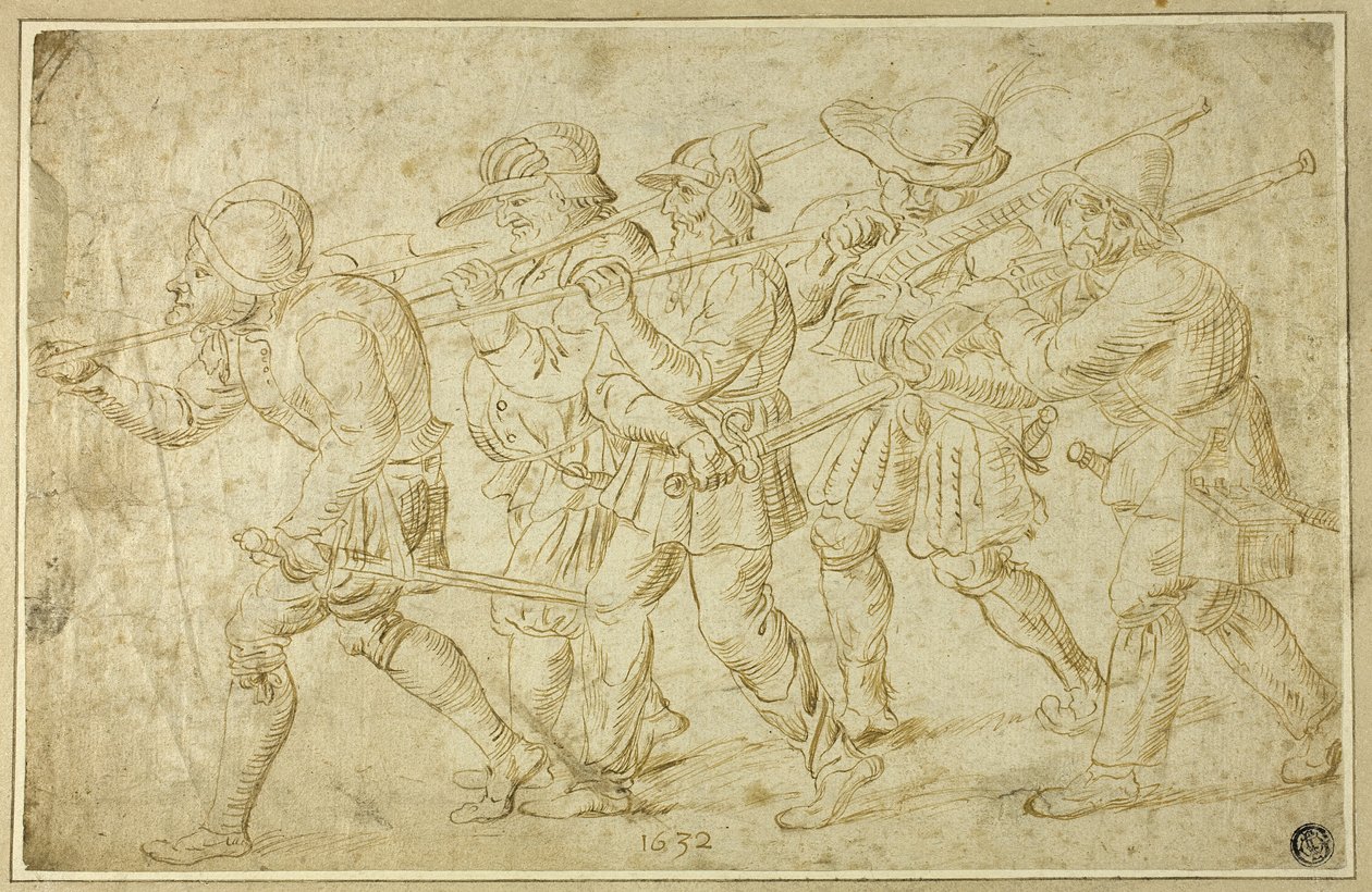 Soldados de infantería de Adriaen Brouwer