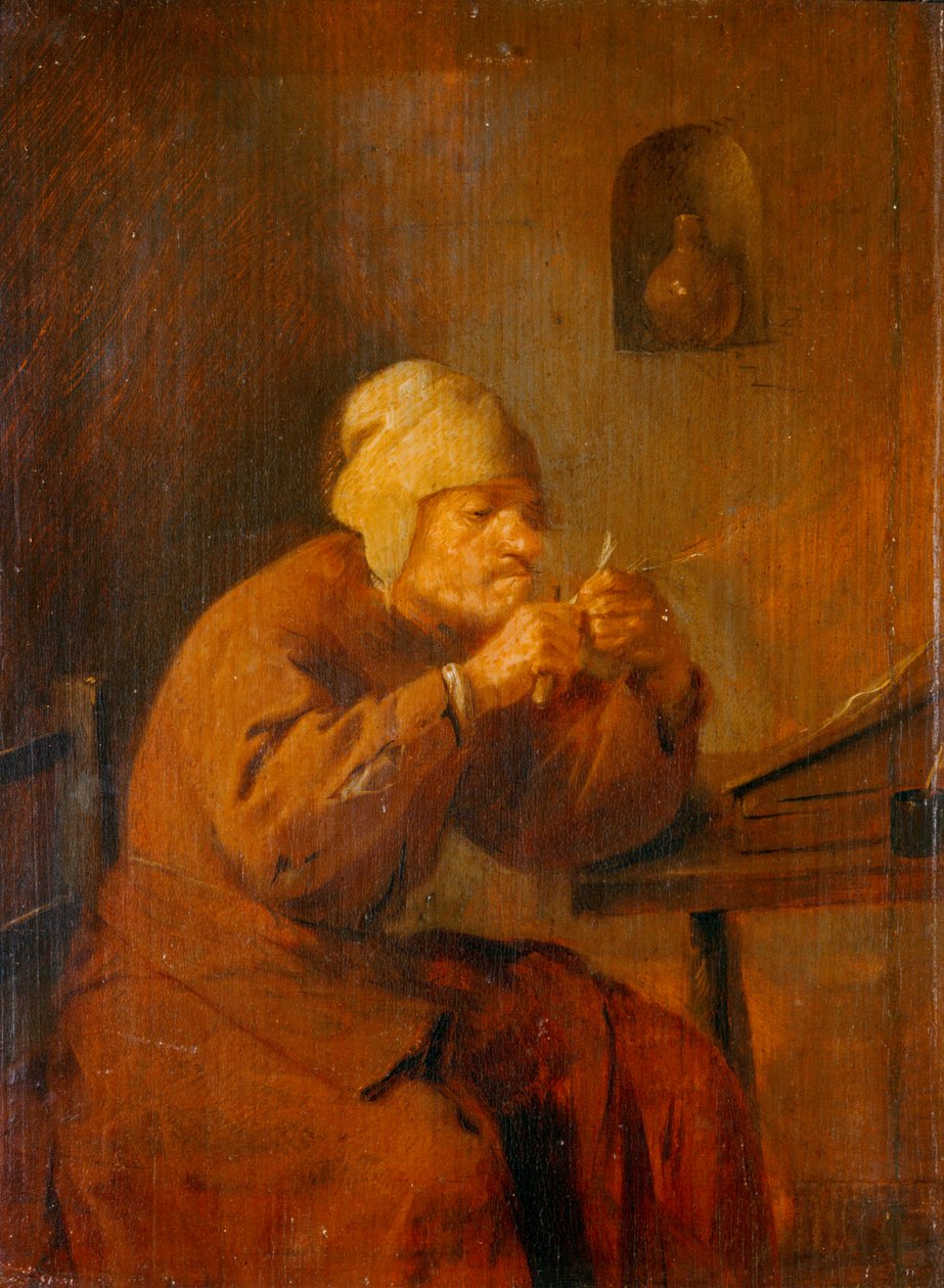 Le tailleur de plumes - el afilador de plumas ... de Adriaen Brouwer