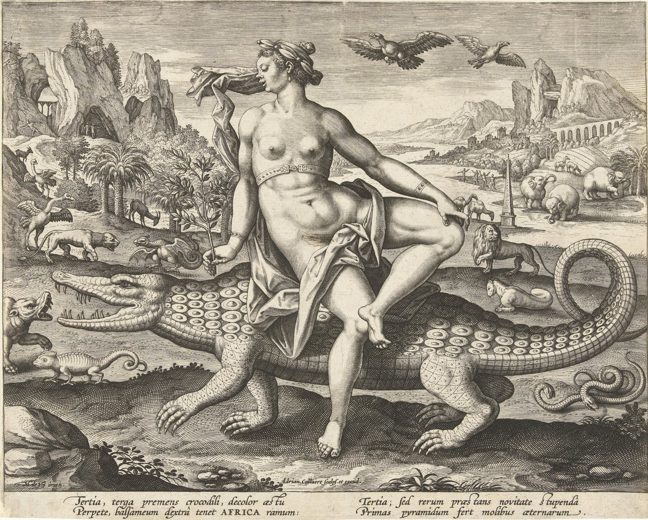 África Los cuatro continentes (título de la serie) de Adriaen Collaert