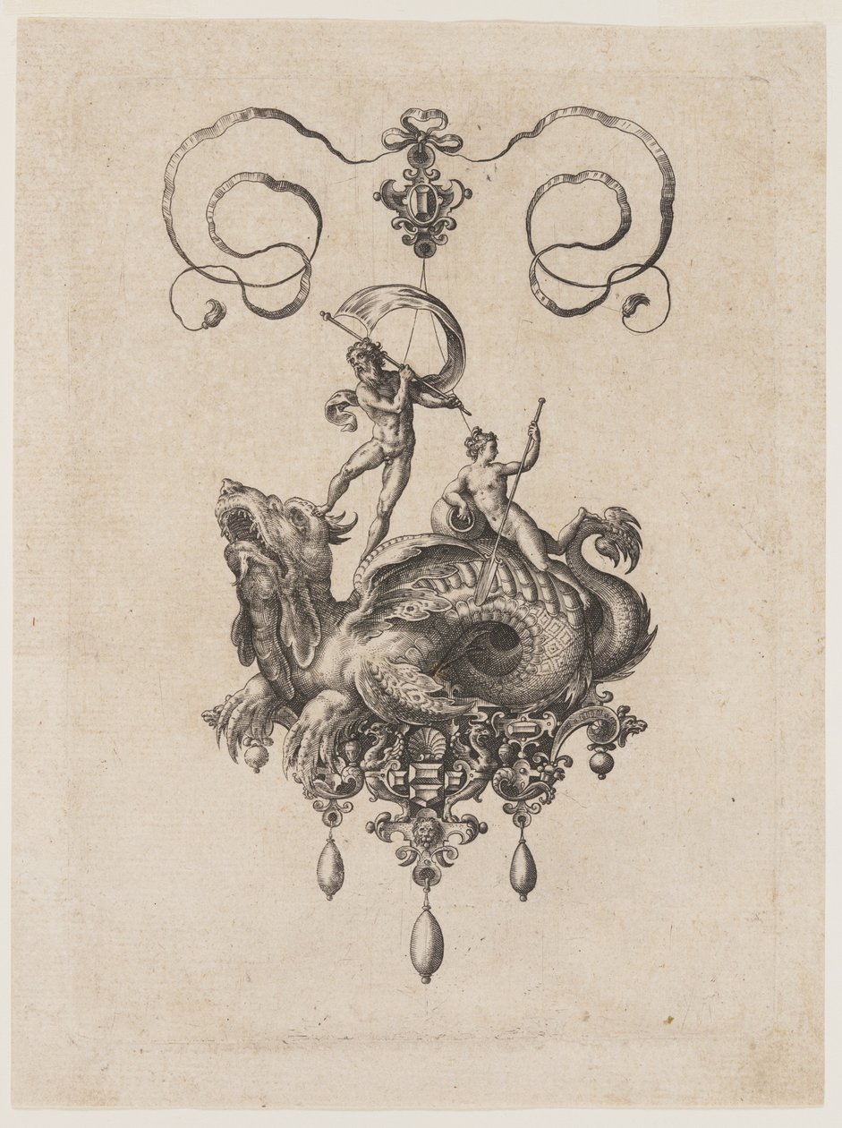 Diseños de colgantes con monstruos marinos de Adriaen Collaert