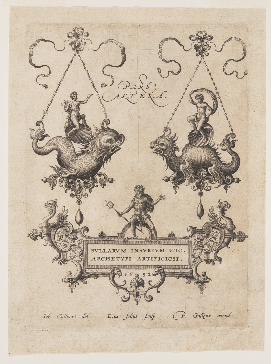 Diseños de colgantes con monstruos marinos de Adriaen Collaert
