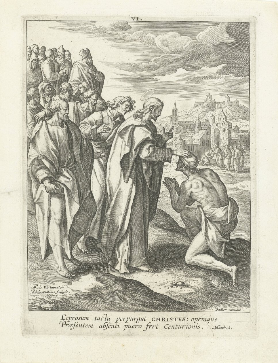 Curación de un leproso Vida de Cristo (título de la serie) Vita I. Christi (título de la serie) de Adriaen Collaert