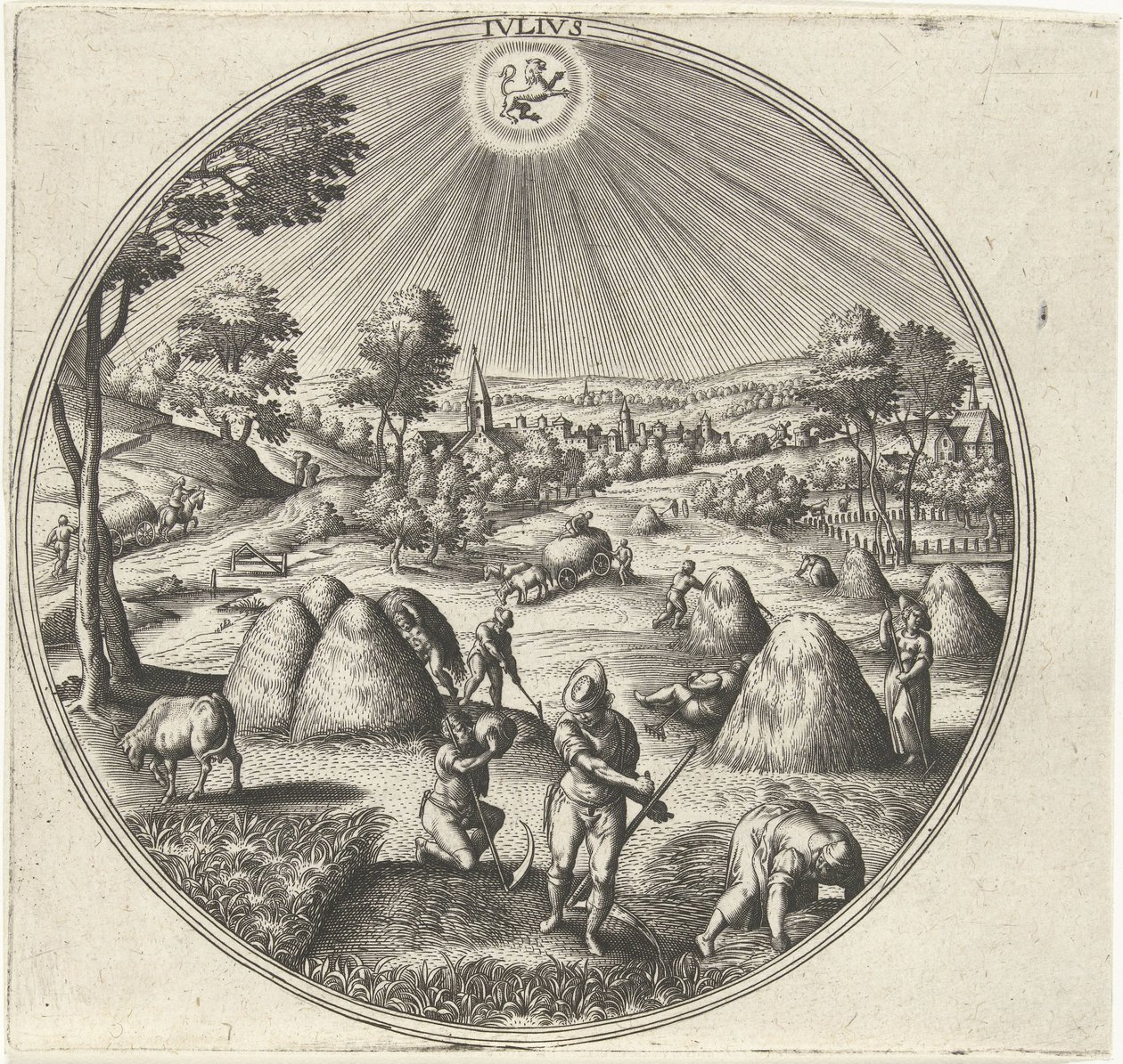 Julio Ivlivs (título en objeto) Los doce meses (título de la serie) de Adriaen Collaert