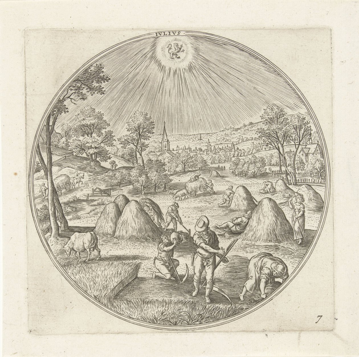 Julio Ivlivs (título en objeto) Los doce meses (título de la serie) de Adriaen Collaert