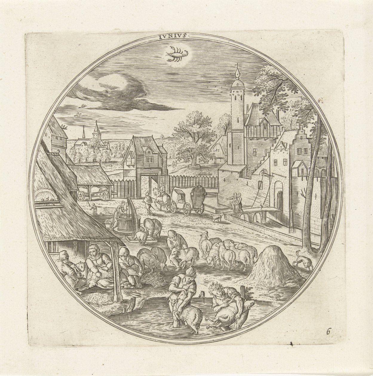 Junio Jvnivs (título sobre objeto) Los doce meses (título de la serie) de Adriaen Collaert
