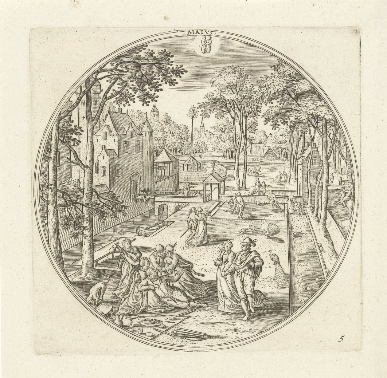 Mayo Maivs (título sobre el objeto) Los doce meses (título de la serie) de Adriaen Collaert