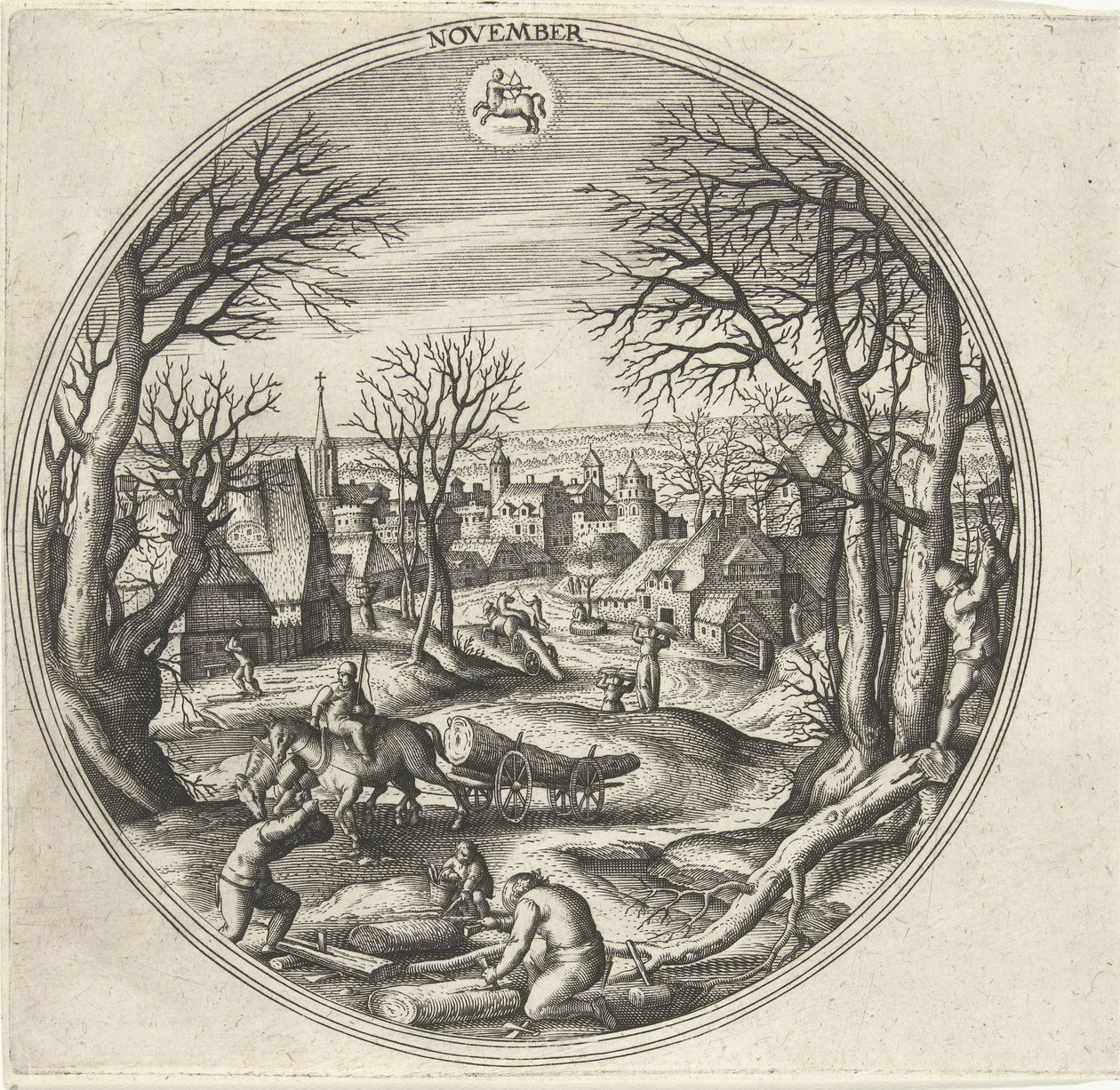 Noviembre Los doce meses (título de la serie) de Adriaen Collaert