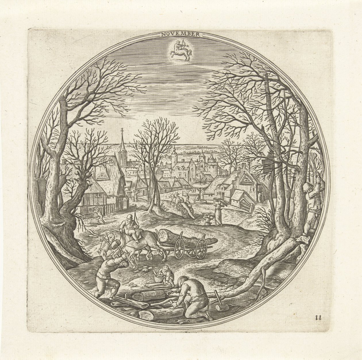 Noviembre Los doce meses (título de la serie) de Adriaen Collaert