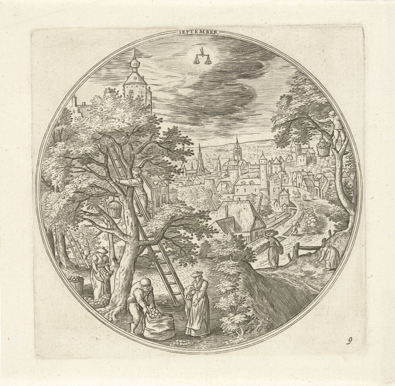 Septiembre Los doce meses (título de la serie) de Adriaen Collaert