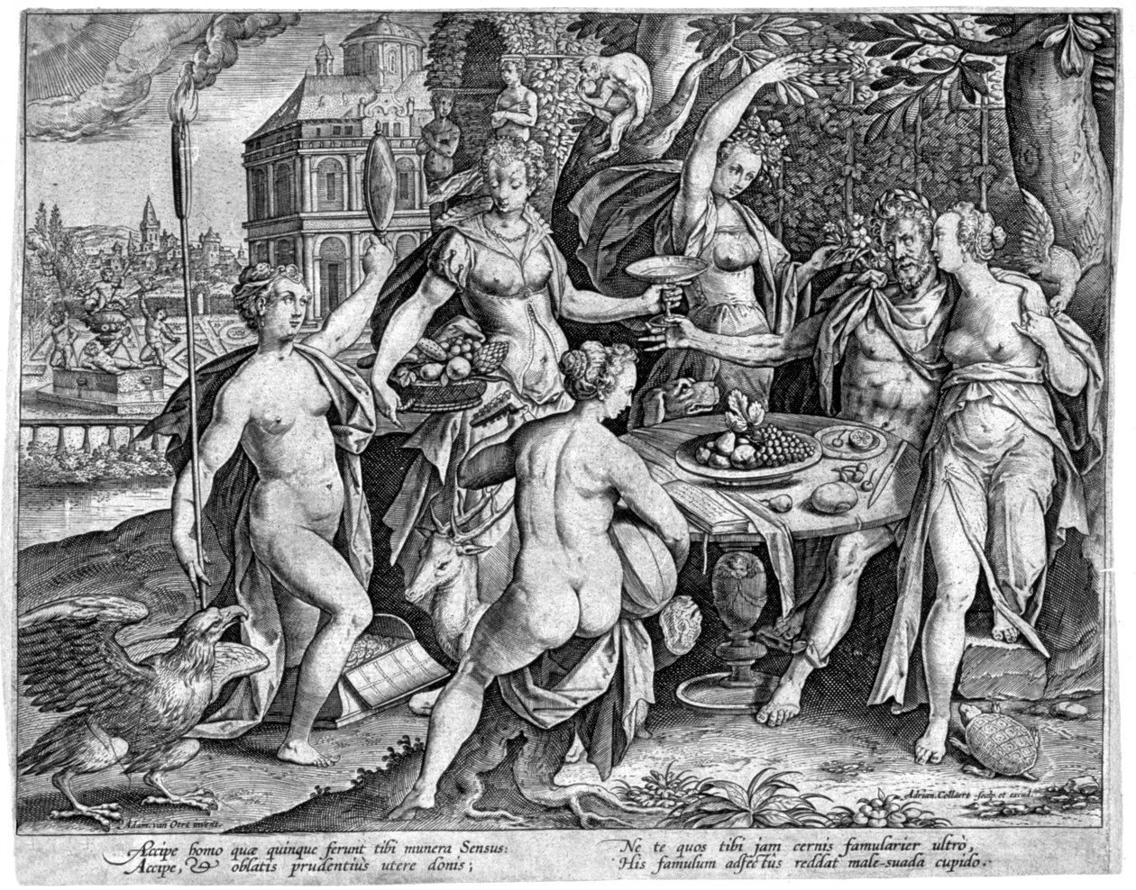 Los cinco sentidos, finales del siglo XVI de Adriaen Collaert